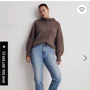 Madewell brown mock neck sweater